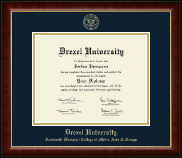 Drexel University Gold Embossed Diploma Frame in Murano