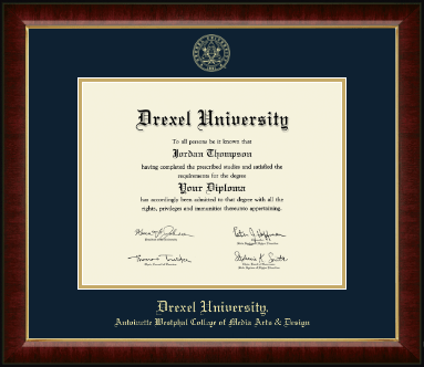 Drexel University diploma frame - Gold Embossed Diploma Frame in Murano