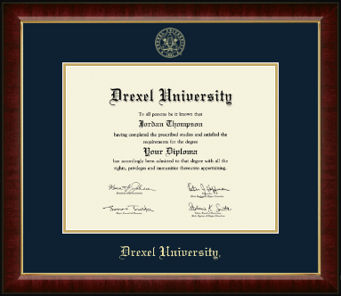 Drexel University diploma frame - Gold Embossed Diploma Frame in Murano