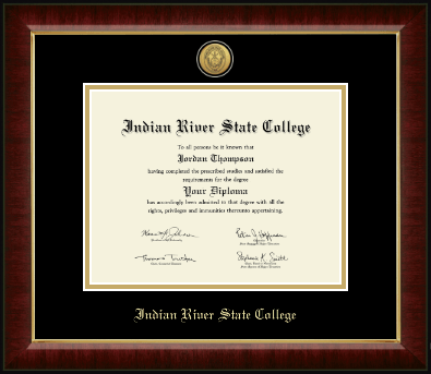 Indian River State College diploma frame - Gold Engraved Medallion Diploma Frame in Murano