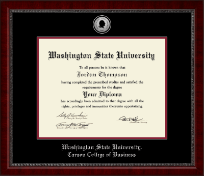 Washington State University diploma frame - Silver Engraved Medallion Diploma Frame in Sutton