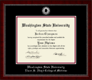 Washington State University diploma frame - Silver Engraved Medallion Diploma Frame in Sutton