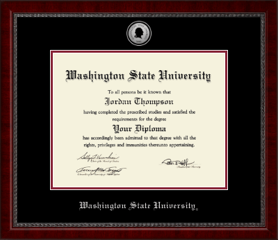 Washington State University diploma frame - Silver Engraved Medallion Diploma Frame in Sutton