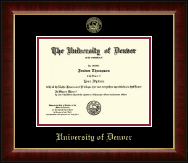 University of Denver Gold Embossed Diploma Frame in Murano