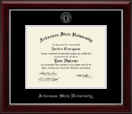 Arkansas State University at Jonesboro Silver Embossed Diploma Frame in Gallery Silver