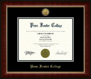 Penn Foster College Gold Engraved Medallion Diploma Frame in Murano