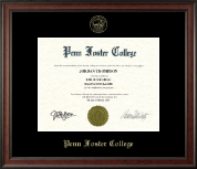 Penn Foster College Gold Embossed Diploma Frame in Studio