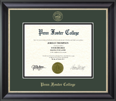 Penn Foster College diploma frame - Gold Embossed Diploma Frame in Noir
