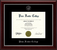 Penn Foster College Silver Embossed Diploma Frame in Gallery Silver