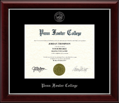 Penn Foster College diploma frame - Silver Embossed Diploma Frame in Gallery Silver