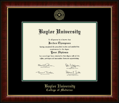 Baylor University diploma frame - Gold Embossed Diploma Frame in Murano