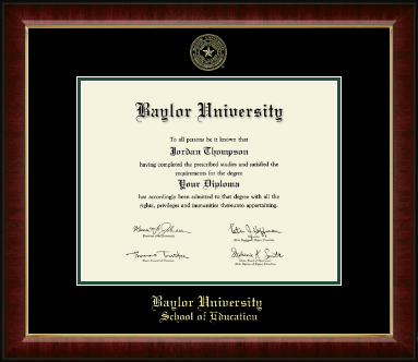 Baylor University diploma frame - Gold Embossed Diploma Frame in Murano