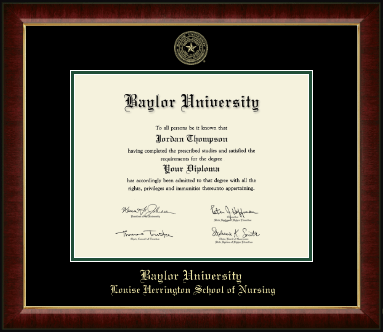 Baylor University diploma frame - Gold Embossed Diploma Frame in Murano