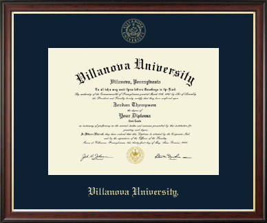 Villanova University diploma frame - Gold Embossed Diploma Frame in Studio Gold