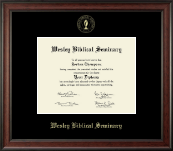 Wesley Biblical Seminary diploma frame - Gold Embossed Diploma Frame in Studio