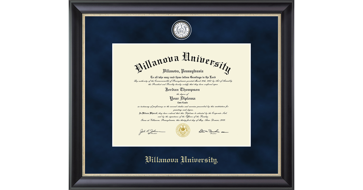 Regal Edition Diploma Frame in Noir Villanova University Item 269927
