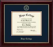 Hope College Gold Embossed Diploma Frame in Gallery