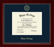 Hope College Gold Embossed Diploma Frame in Sutton