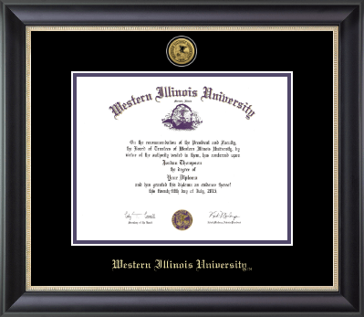 Western Illinois University diploma frame - Gold Engraved Medallion Diploma Frame in Noir