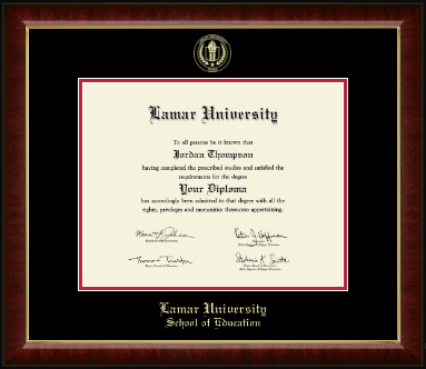 Lamar University diploma frame - Gold Embossed Diploma Frame in Murano