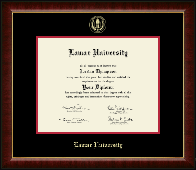 Lamar University diploma frame - Gold Embossed Diploma Frame in Murano