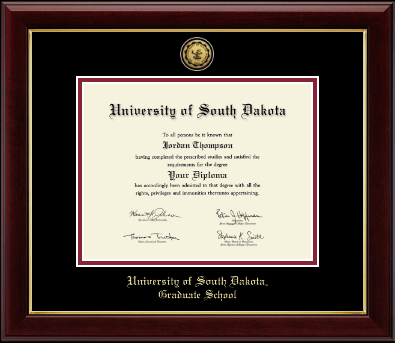 University of South Dakota diploma frame - Gold Engraved Medallion Diploma Frame in Gallery