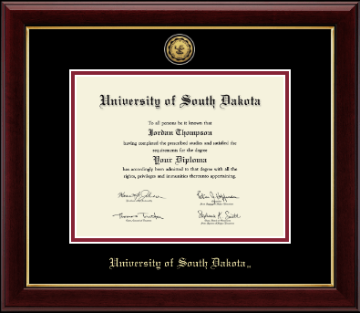 University of South Dakota diploma frame - Gold Engraved Medallion Diploma Frame in Gallery