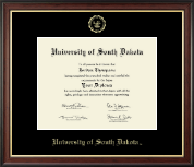 University of South Dakota Gold Embossed Diploma Frame in Studio Gold