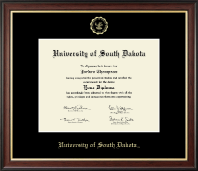 University of South Dakota diploma frame - Gold Embossed Diploma Frame in Studio Gold