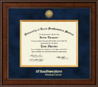 University of Texas Southwestern Medical Center Presidential Gold Engraved Diploma Frame in Madison