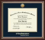 University of Texas Southwestern Medical Center diploma frame - Gold Engraved Medallion Diploma Frame in Hampshire