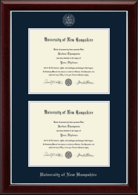 University of New Hampshire diploma frame - Double Diploma Frame in Gallery Silver