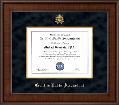 CPA Directory Inc. certificate frame - Presidential Gold Engraved Certificate Frame in Madison