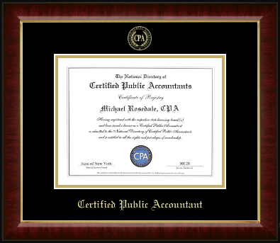 CPA Directory Inc. certificate frame - Gold Embossed Certificate Frame in Murano