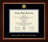 Albany State University in Georgia Gold Engraved Medallion Diploma Frame in Murano