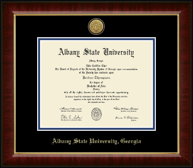 Albany State University in Georgia diploma frame - Gold Engraved Medallion Diploma Frame in Murano