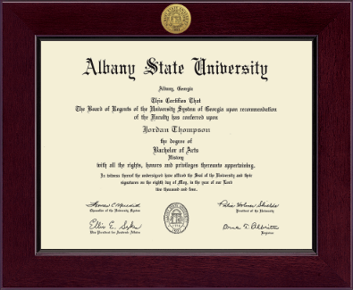 Albany State University in Georgia diploma frame - Century Gold Engraved Diploma Frame in Cordova