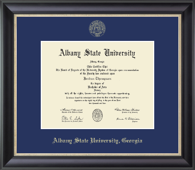 Albany State University in Georgia diploma frame - Gold Embossed Diploma Frame in Noir