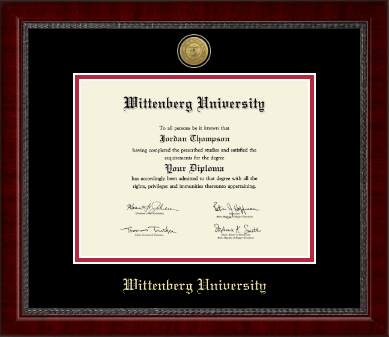Wittenberg University diploma frame - Gold Engraved Medallion Diploma Frame in Sutton
