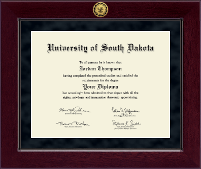 University of South Dakota diploma frame - Millennium Gold Engraved Diploma Frame in Cordova