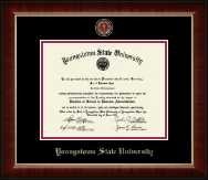 Professional/Doctor Sculpted Foil Seal & Name Graduation Diploma Frame Signature Announcements Youngstown-State-University Undergraduate 16 x 16 Matte Mahogany