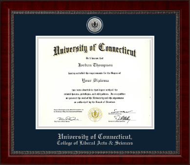 University of Connecticut diploma frame - Silver Engraved Medallion Diploma Frame in Sutton