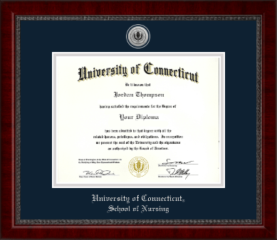 University of Connecticut diploma frame - Silver Engraved Medallion Diploma Frame in Sutton