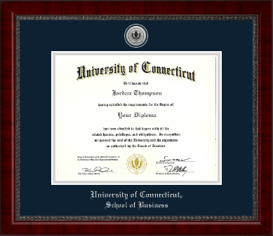 University of Connecticut diploma frame - Silver Engraved Medallion Diploma Frame in Sutton