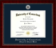 University of Connecticut School of Social Work diploma frame - Silver Engraved Medallion Diploma Frame in Sutton