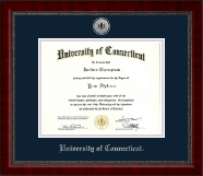 University of Connecticut Silver Engraved Medallion Diploma Frame in Sutton