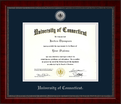 University of Connecticut diploma frame - Silver Engraved Medallion Diploma Frame in Sutton