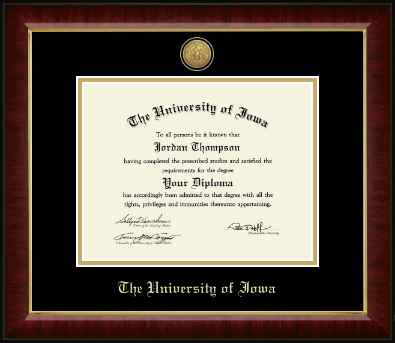 The University of Iowa diploma frame - Gold Engraved Medallion Diploma Frame in Murano