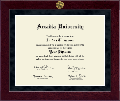 Arcadia University diploma frame - Millennium Gold Engraved Diploma Frame in Cordova