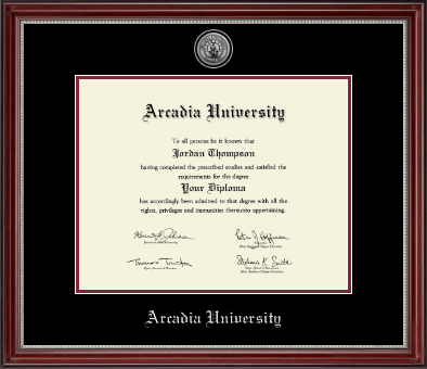 Arcadia University diploma frame - Silver Engraved Medallion Diploma Frame in Kensington Silver